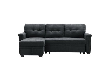 Ashlyn - Sleeper Sectional Sofa Chaise With USB Charger And Tablet Pocket - Dark Gray