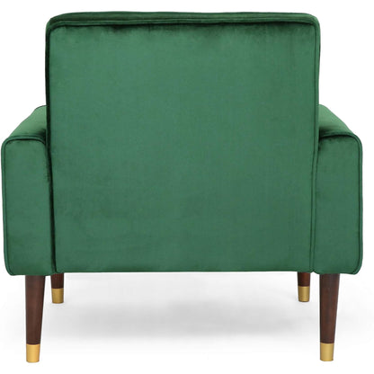 Comfy Arm Chair Tufted Back, Modern For Living Room, Bedroom And Study - Emerald