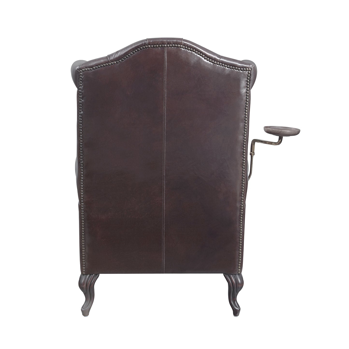 Pino - Vintage Top Grain Leather Accent Chair With 1 Toss Pillow - Brown