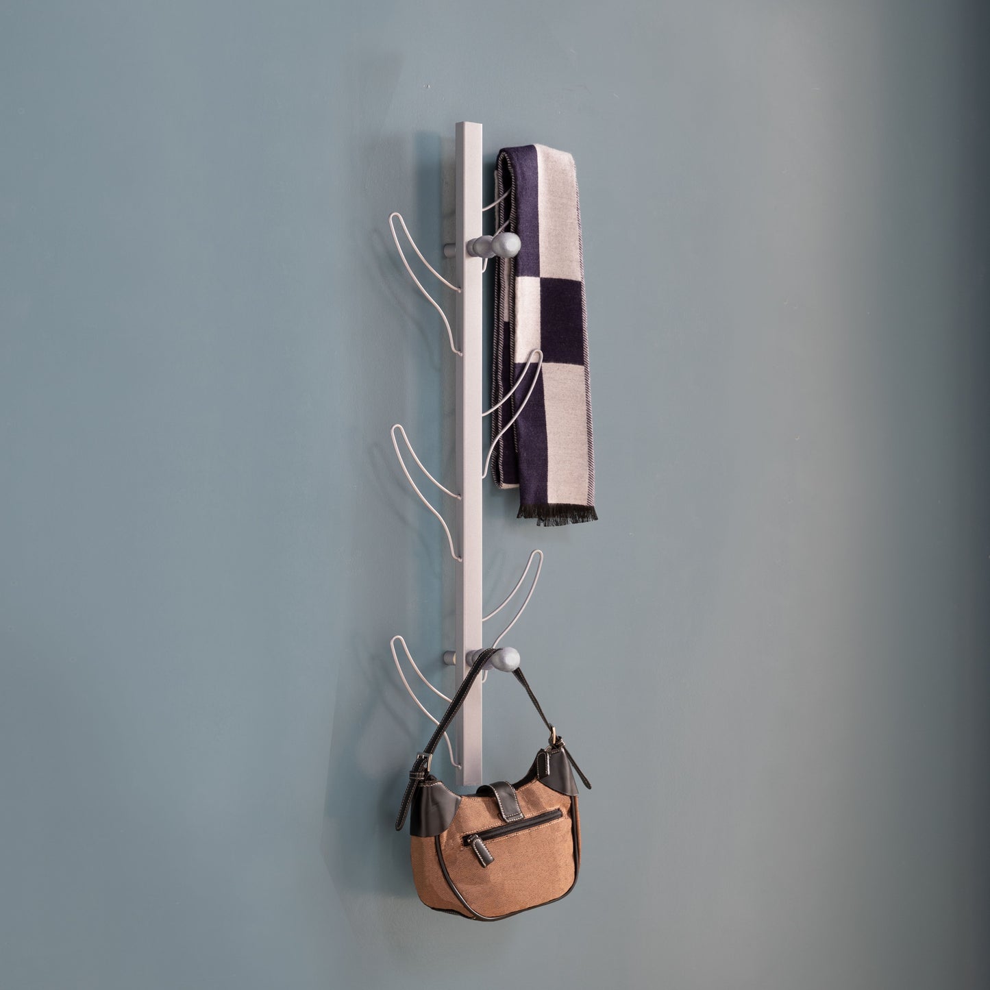 Vertical Eight Hook Coat Rack Wall Mount