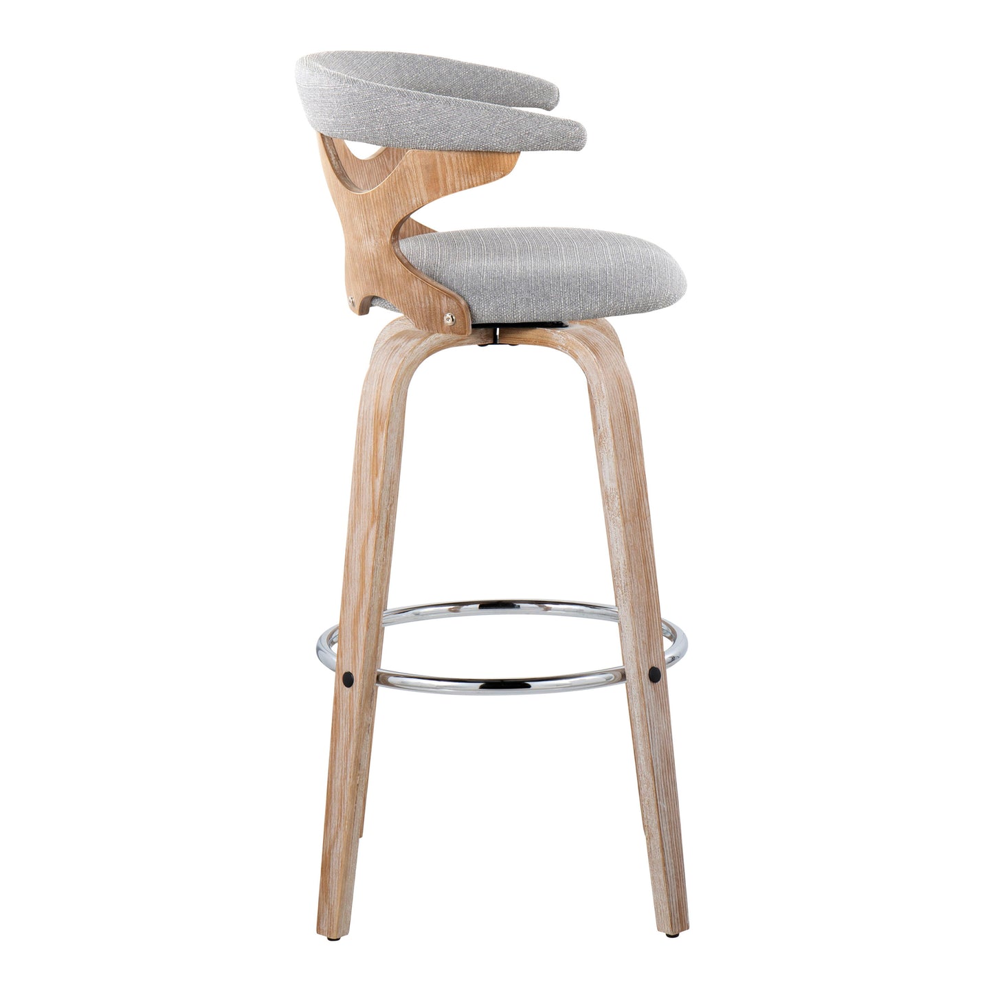 Gardenia - Contemporary Fixed Height Barstool With Swivel With Round Footrest (Set of 2)