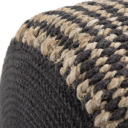 Larissa - Handcrafted Round Braided Pouf