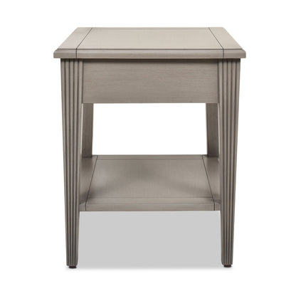 Dauphin - Storage Shelf Side Table - Gray Cashmere