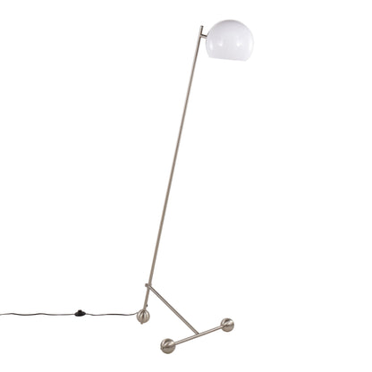 Eileen - Contemporary Floor Lamp - Nickel / White