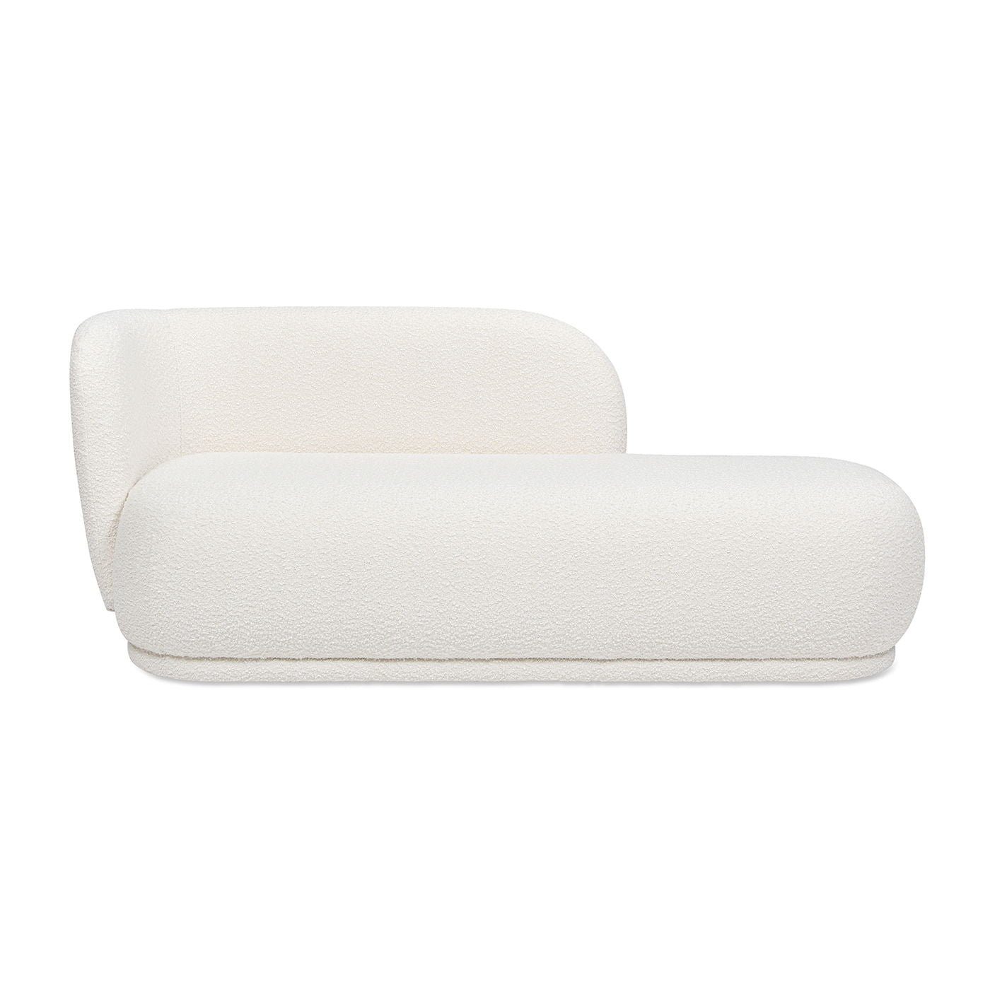 Aire - RAF Modern Rounded Chaise Lounge - Ivory White