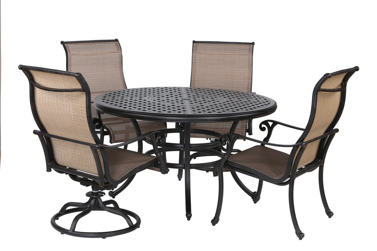 Round 4 Person Dining Set - Antique Bronze