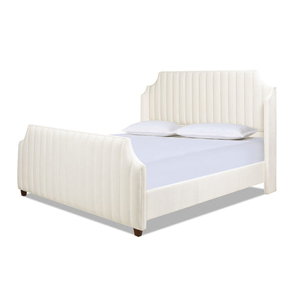 Addison - King Tufted Panel Bed Frame - Cloud White