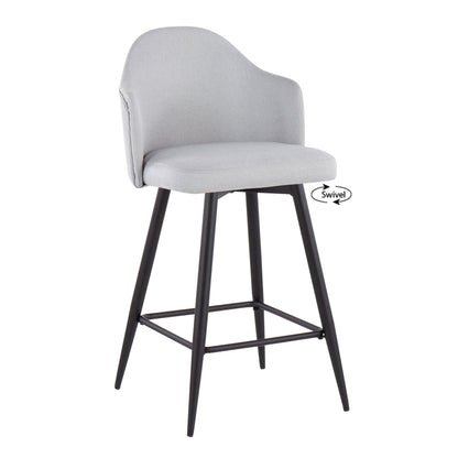 Ahoy - Contemporary Fixed Height Counter Stool With Square Footrest (Set of 2)