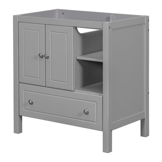 Bathroom Vanity Base Only, Solid Wood Frame, Bathroom Storage Cabinet With Doors And Drawers