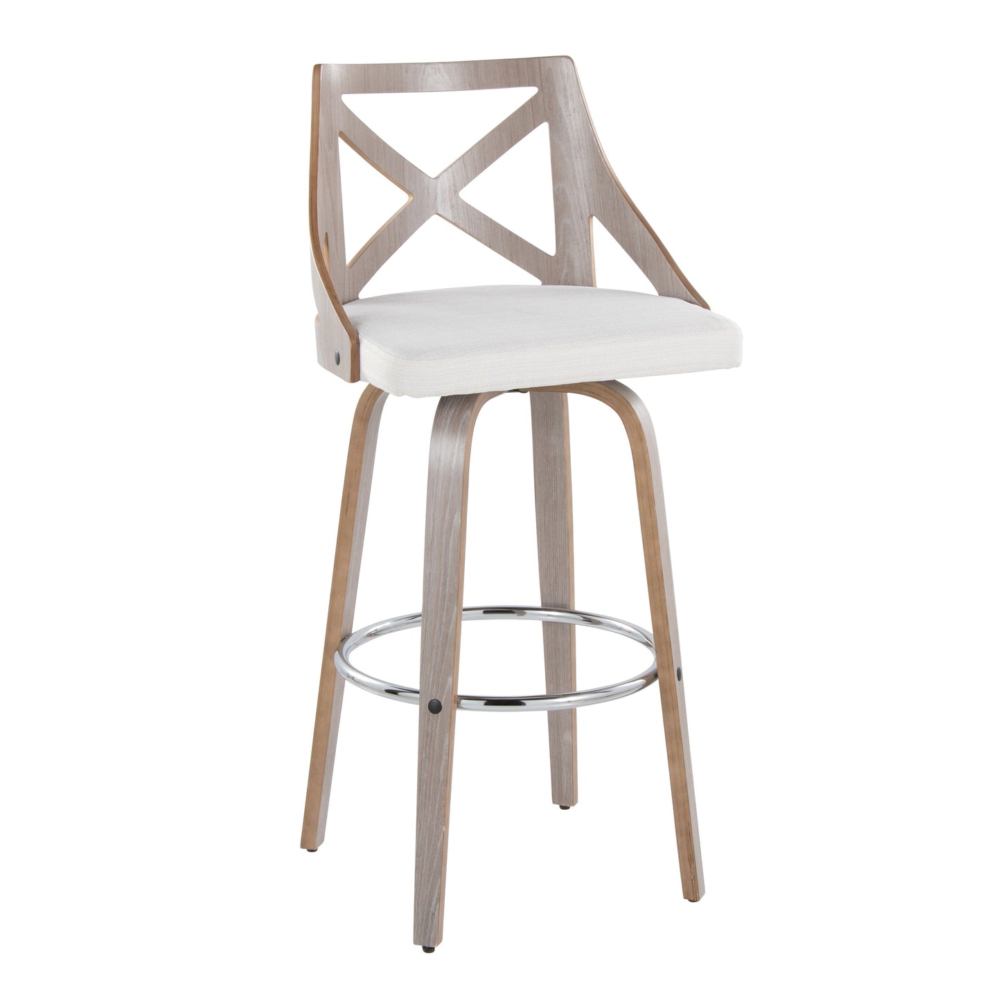 Charlotte - Farmhouse Fixed Height Bar Stool With Round Footrest (Set of 2)