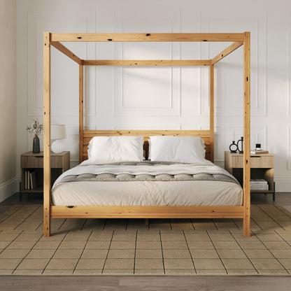 Canopy Bed Frame Modern Minimalist Boho