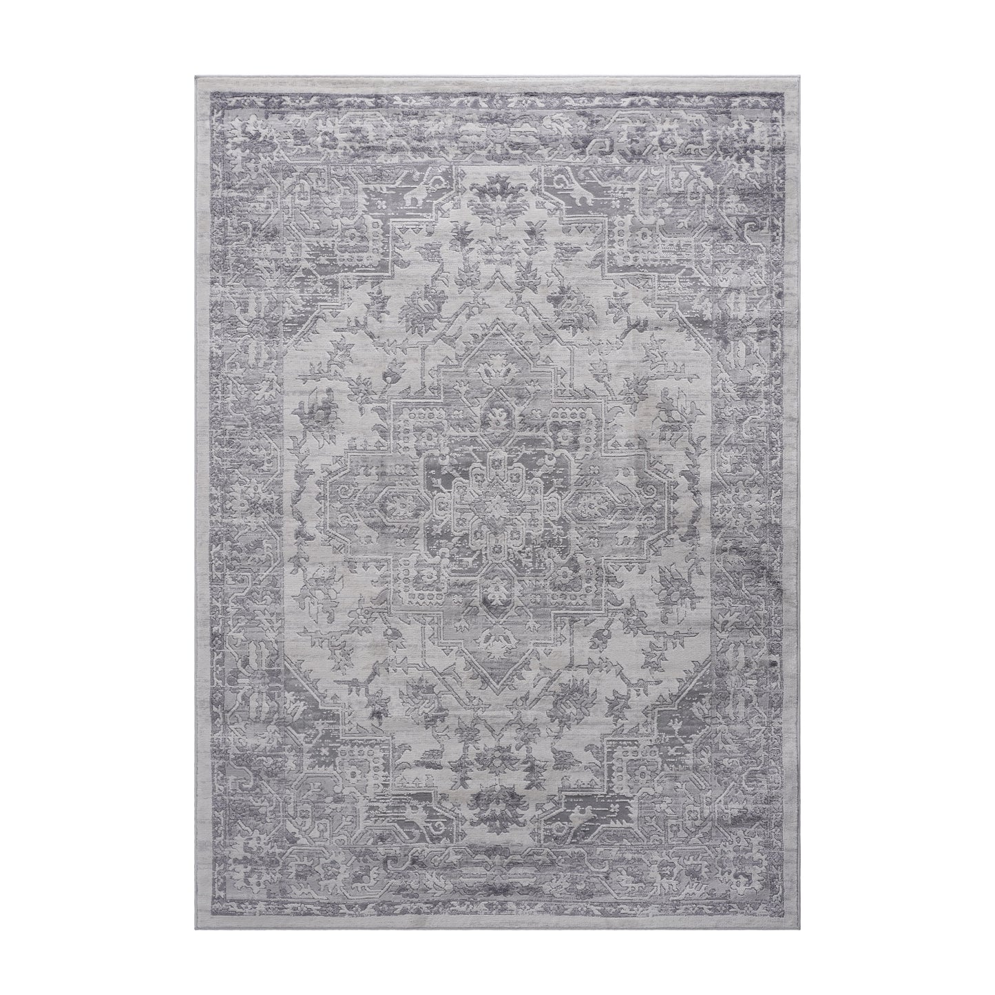 Oriental Non-Shedding Living Room Bedroom Dining Home Office Stylish And Stain Resistant Area Rug - Silver