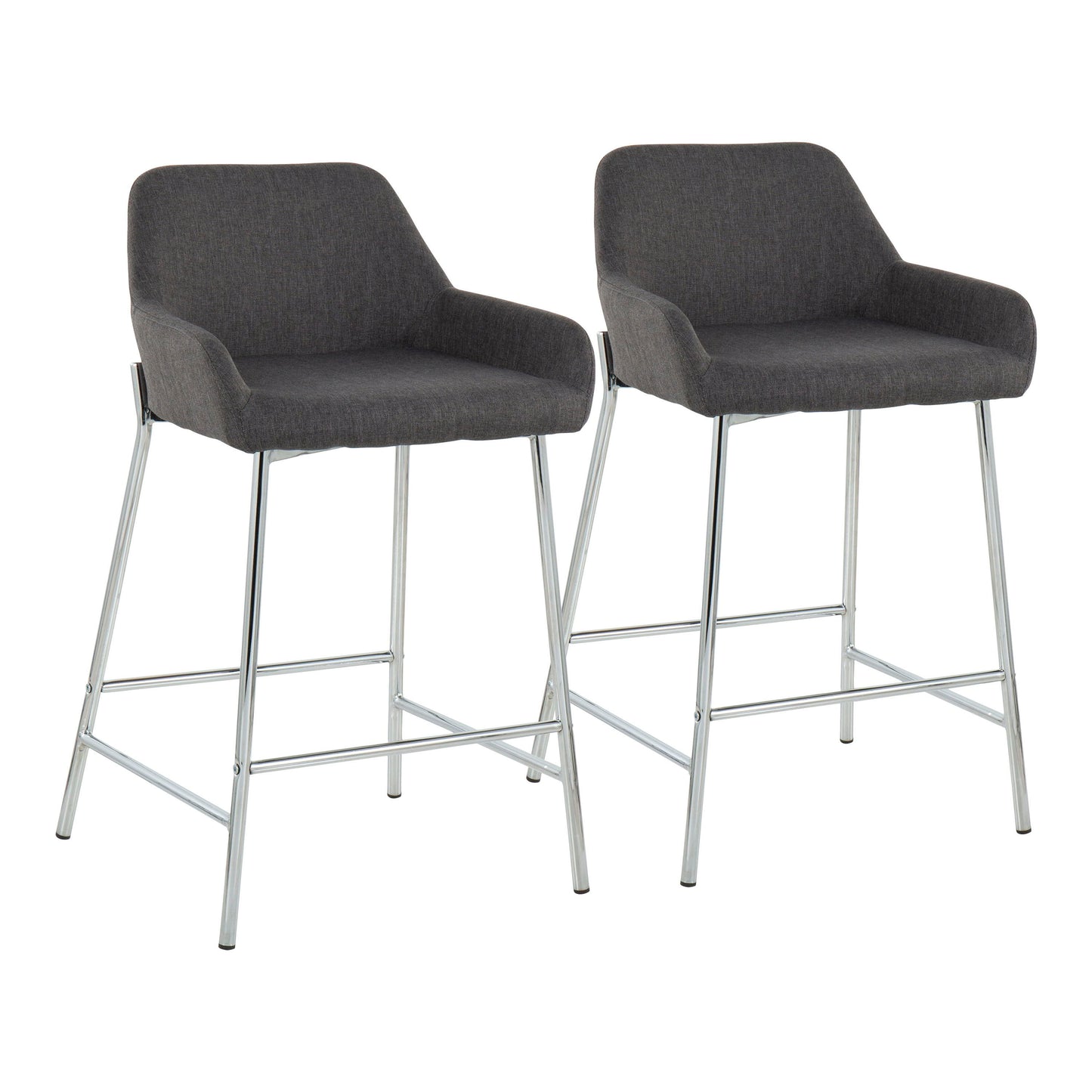 Daniella - Contemporary Fixed Height Counter Stool With Metal Legs (Set of 2)