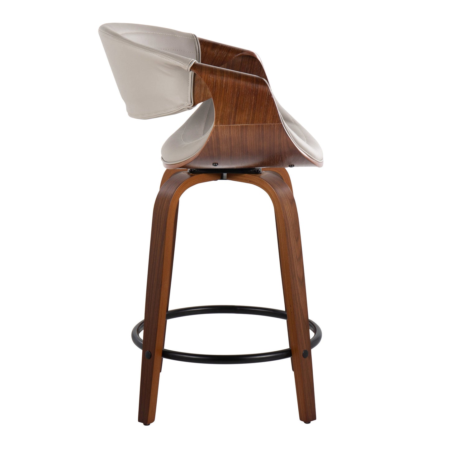 Symphony - Mid Century Modern Fixed Height Counter Stool With Swivel With Round Footrest (Set of 2)