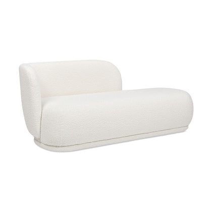 Aire - RAF Modern Rounded Chaise Lounge - Ivory White