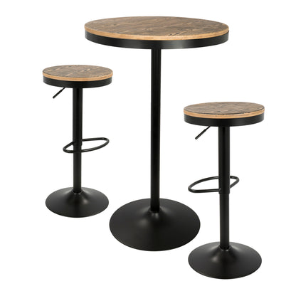 Dakota - 3 Piece Industrial Farmhouse Dining Set - Black