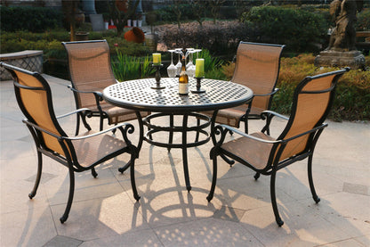 Round 51.9" Long Aluminum Dining Set