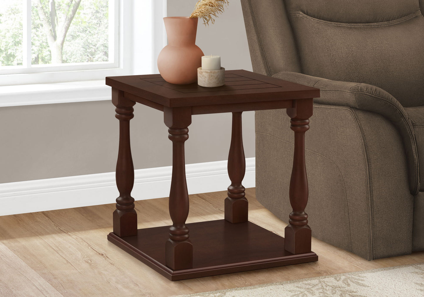 Accent Table, 2 Tier, Square, Traditional - Espresso