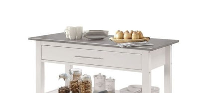 Ottawa - Kitchen Cart - Stainless / White