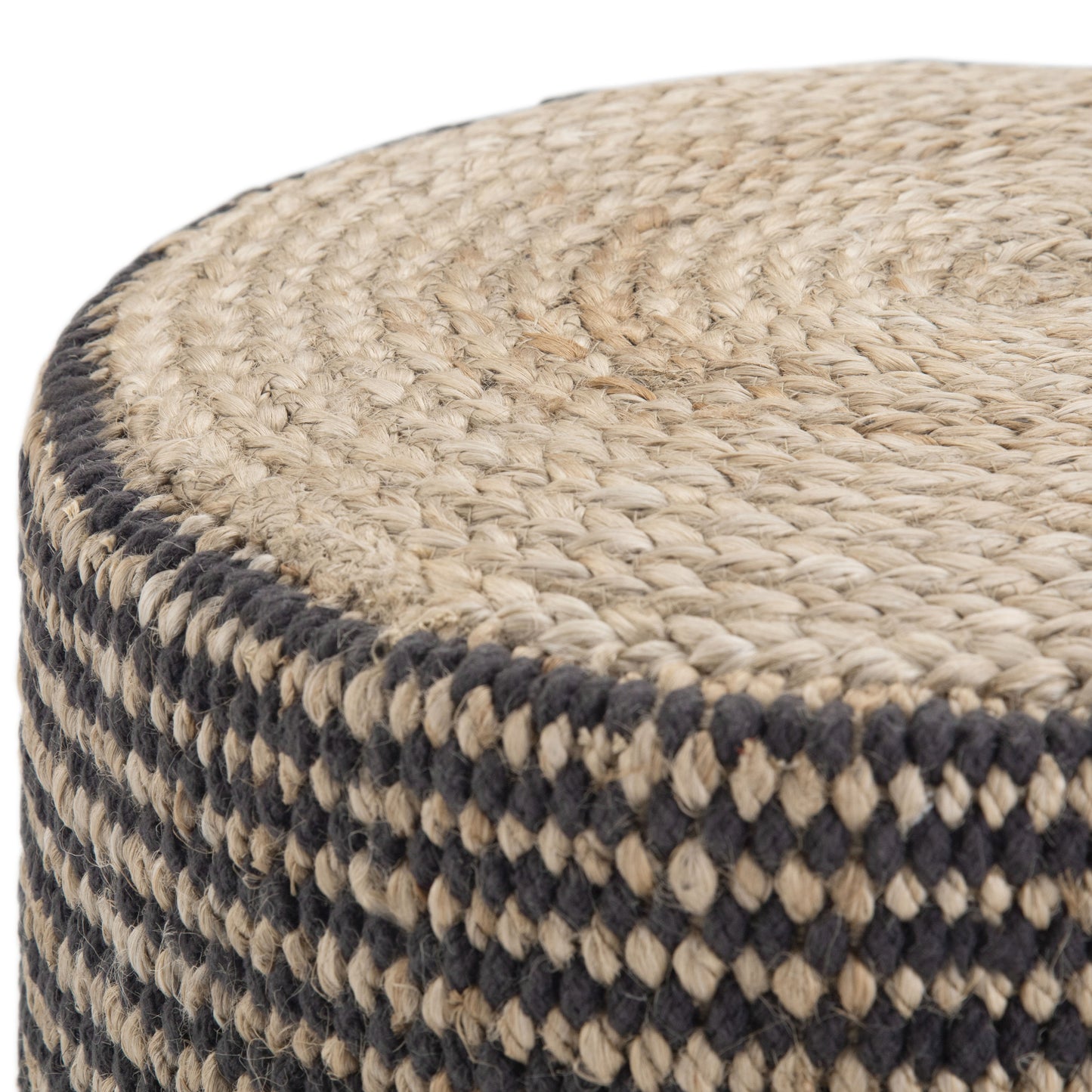 Larissa - Handcrafted Round Braided Pouf