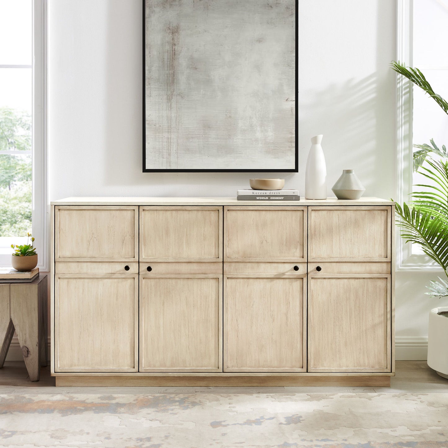 Classic Framed 4 Door Sideboard - Birch