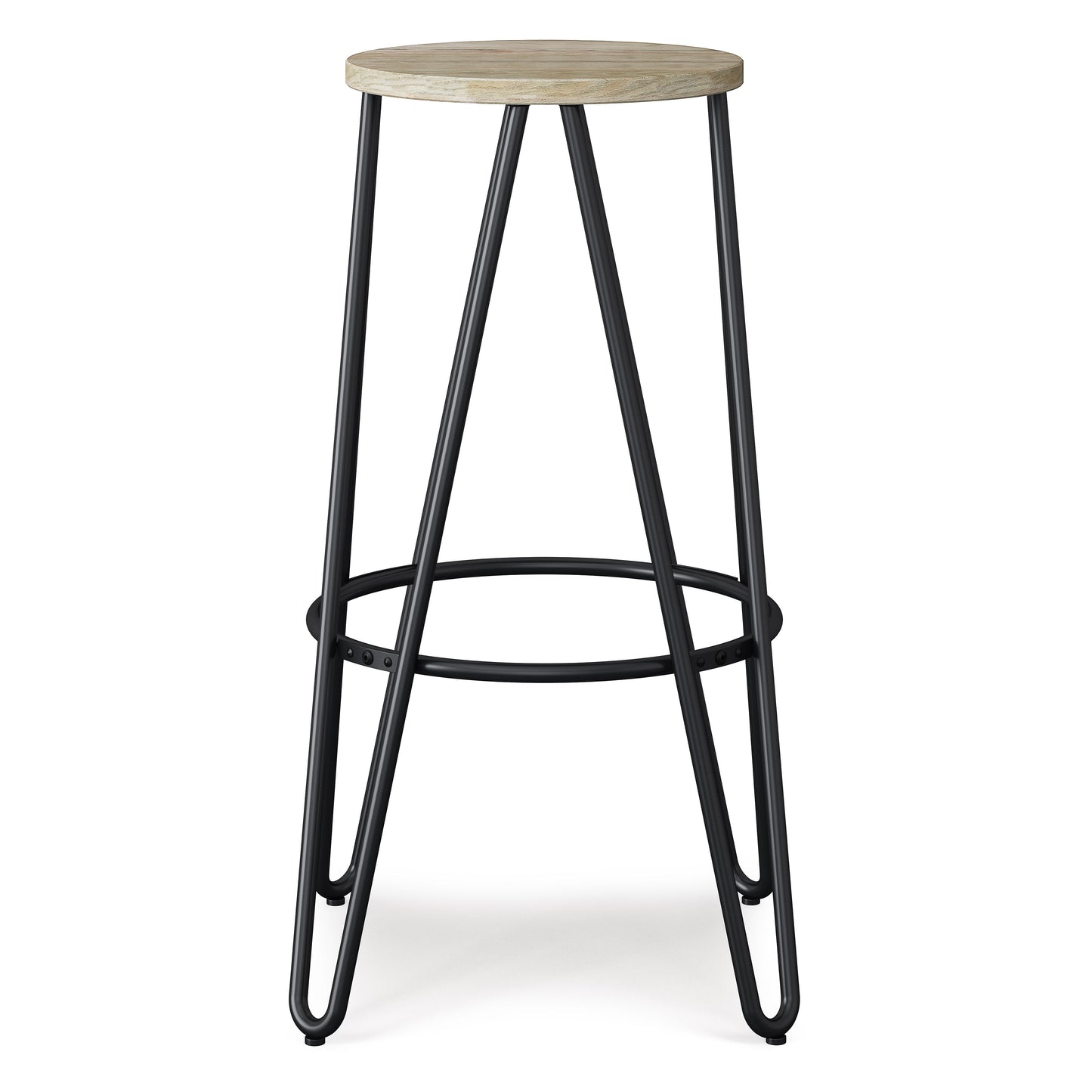 Simeon - Multifunctional Metal Stool With Wood Seat