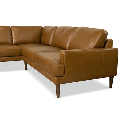 London - Leather Sectional Sofa Right Facing - Tan