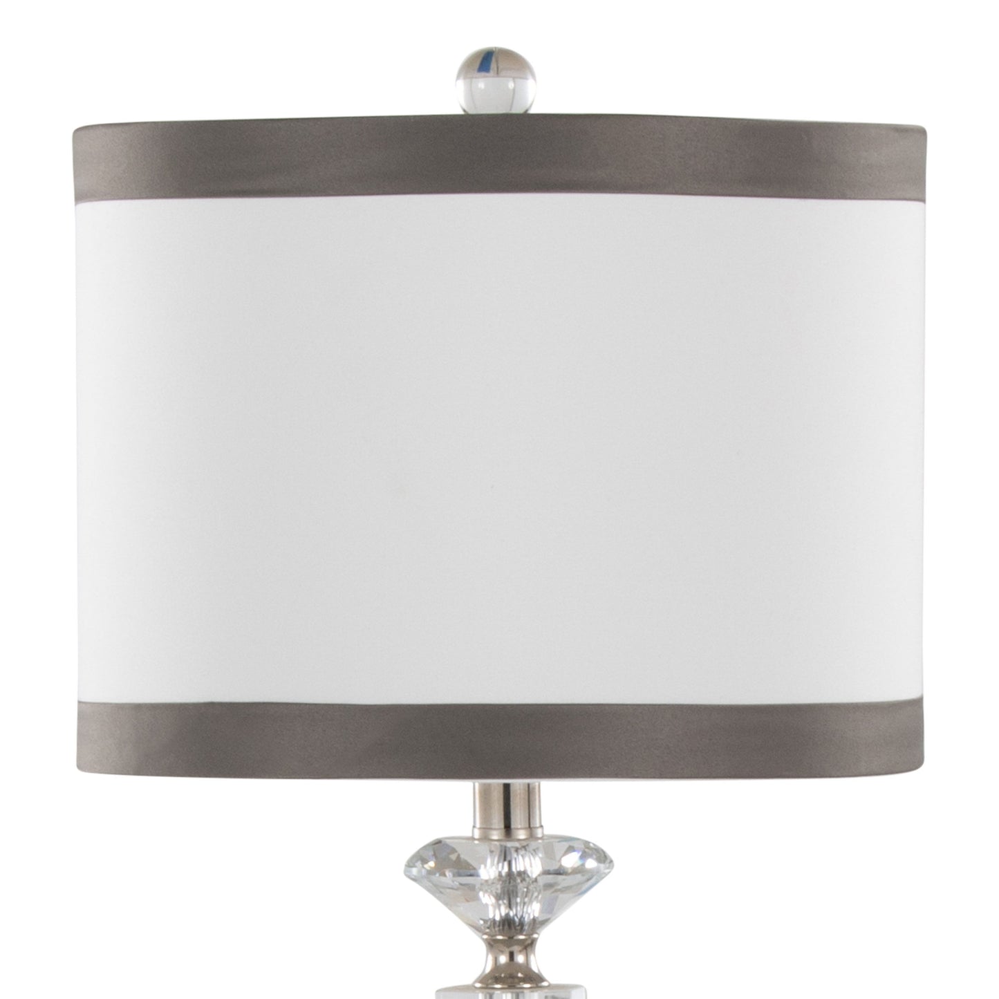 Diamond - Torch Crystal Contemporary Table Lamp (Set of 2) - Clear / Off White / Dark Gray / Polished Nickel