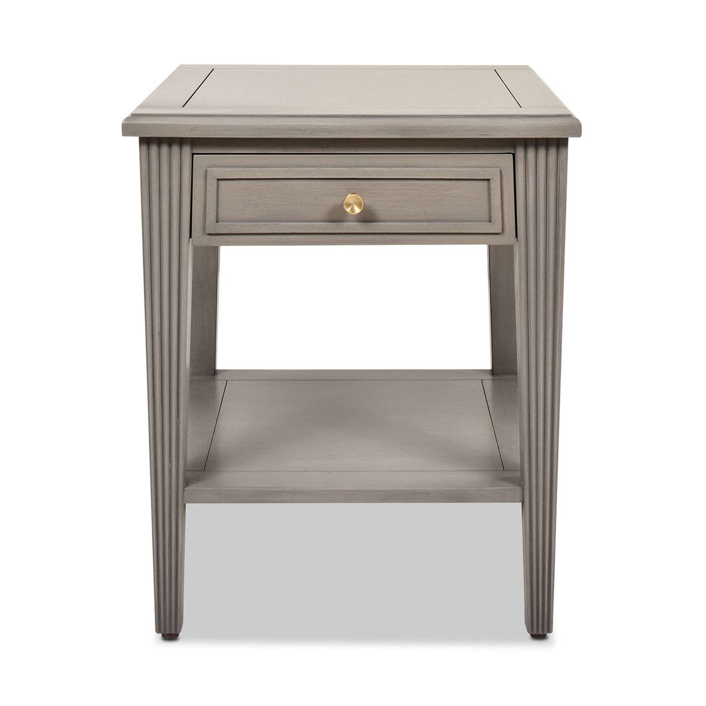 Dauphin - Storage Shelf Side Table - Gray Cashmere