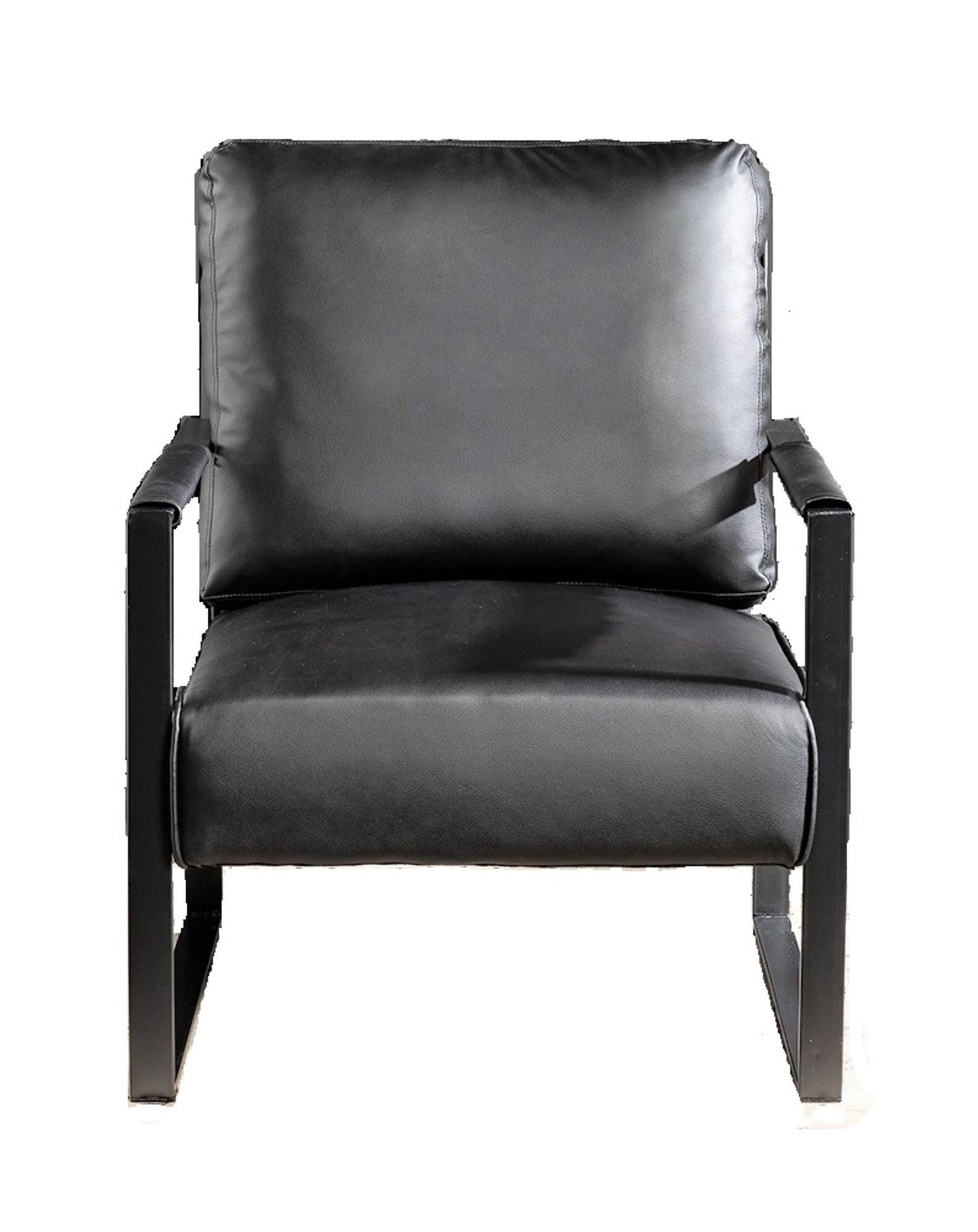 Classic Mid Century Modern Accent Chair With Durable Square Metal Frame, Armchair