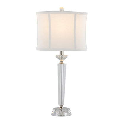 Diamond - Torch Contemporary Crystal Table Lamp (Set of 2) - Clear / Off White / Polished Nickel