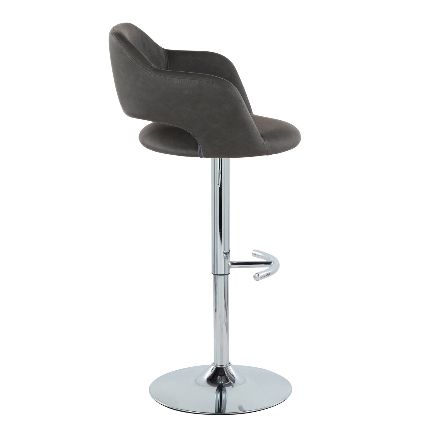 Margarite - Contemporary Ajustable Barstool With Swivel With Rounded T Footrest (Set of 2)