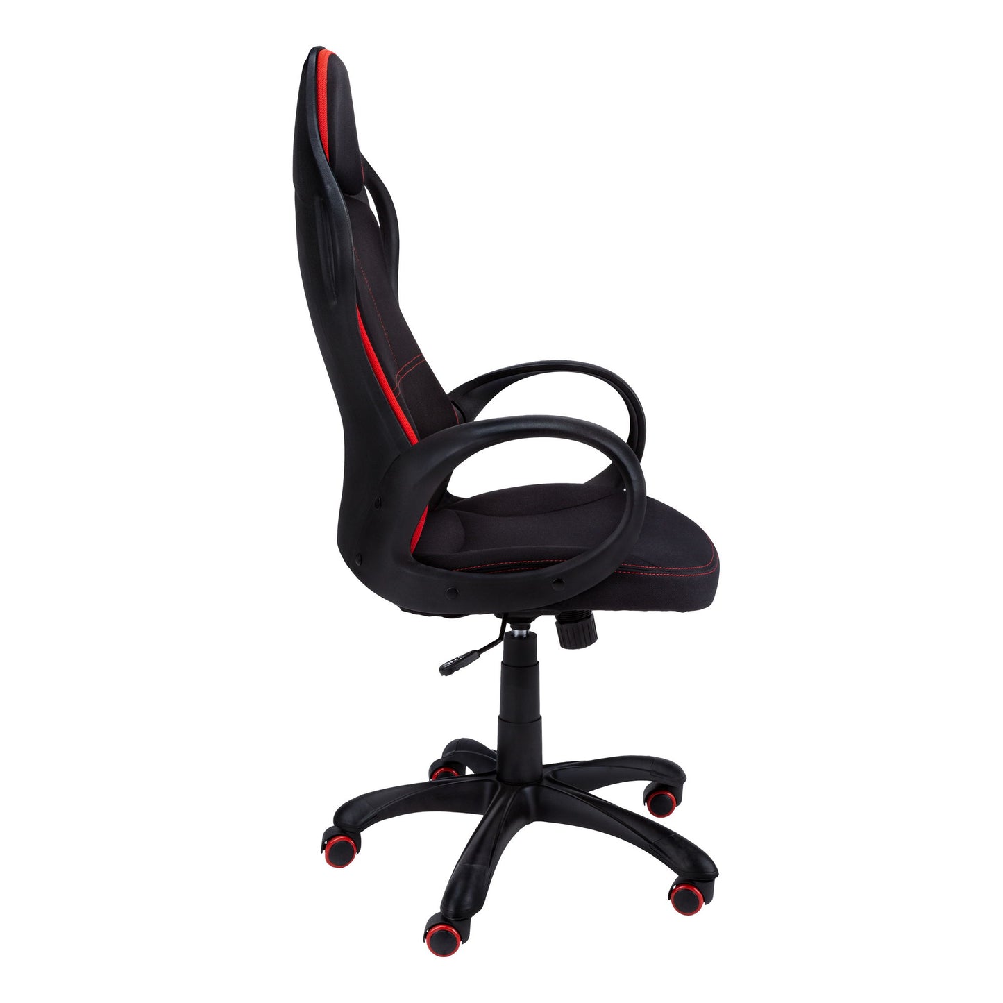 Office Chair, Gaming, Adjustable Height, Swivel, Ergonomic, Armrests, And Red, Contemporary & Modern - Black