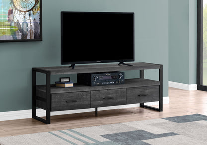 TV Stand, Console, Media Entertainment Center, Storage Solution Drawers - Black