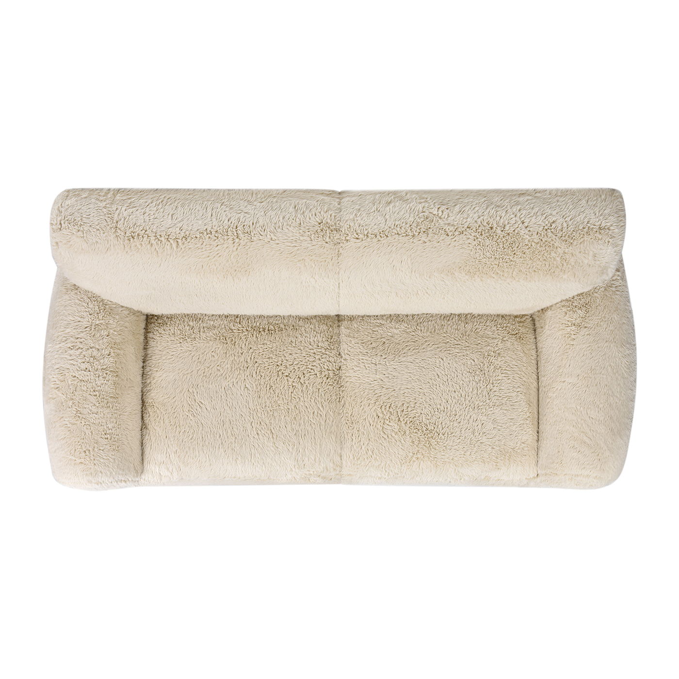 Summit - Faux Sheepskin Overstuffed Sofa - Cream Beige