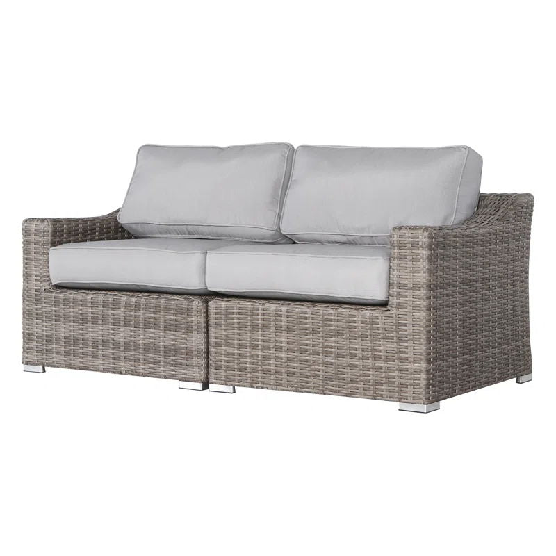 Chic Wide Outdoor Loveseat With Cushions Ideal For Stylish Outdoor Relaxation - Gray Mix