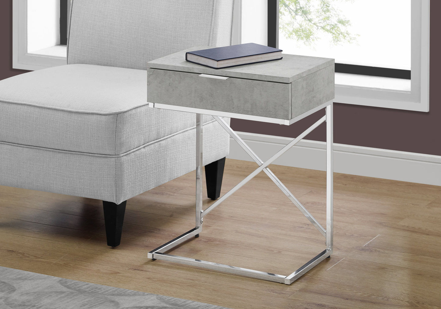 Accent Side Table, Storage Drawer, Spacious Tabletop, Contemporary & Modern