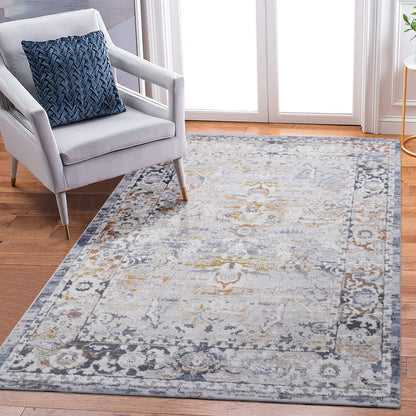 Payas - 5' x 7' Traditional Non-Shedding Stylish And Stain Resistant Area Rug - Ivory / Gray