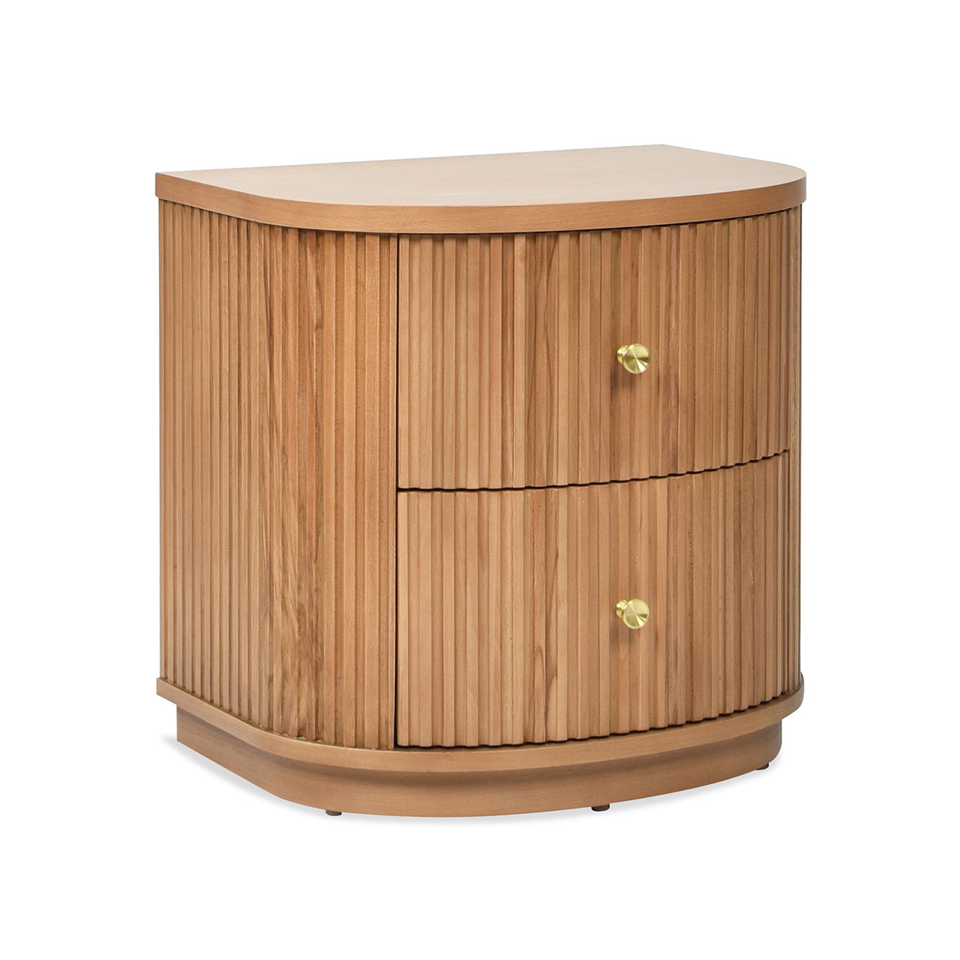 Valentine - 2 Drawer Storage Side Table - Natural Brown Beech