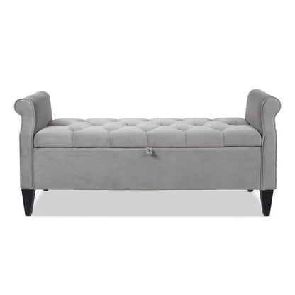 Jacqueline - Tufted Roll Arm Storage Bench