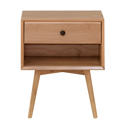 Mid-Century 1 Drawer Nightstand - Natural Pine