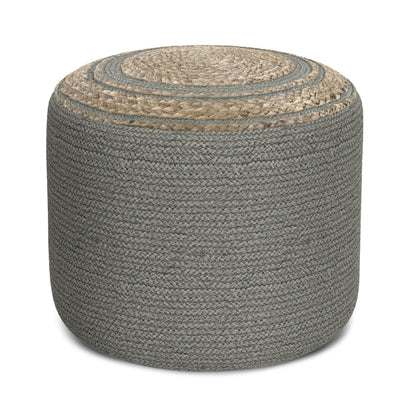 Serena - Handcrafted Round Braided Pouf