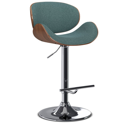 Marana - Bentwood Adjustable Swivel Bar Stool - Light Turquoise Blue