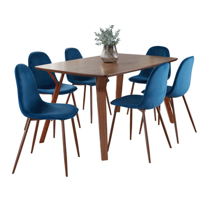 Folia Pebble - 7 Piece Dining Set Mid Century Modern