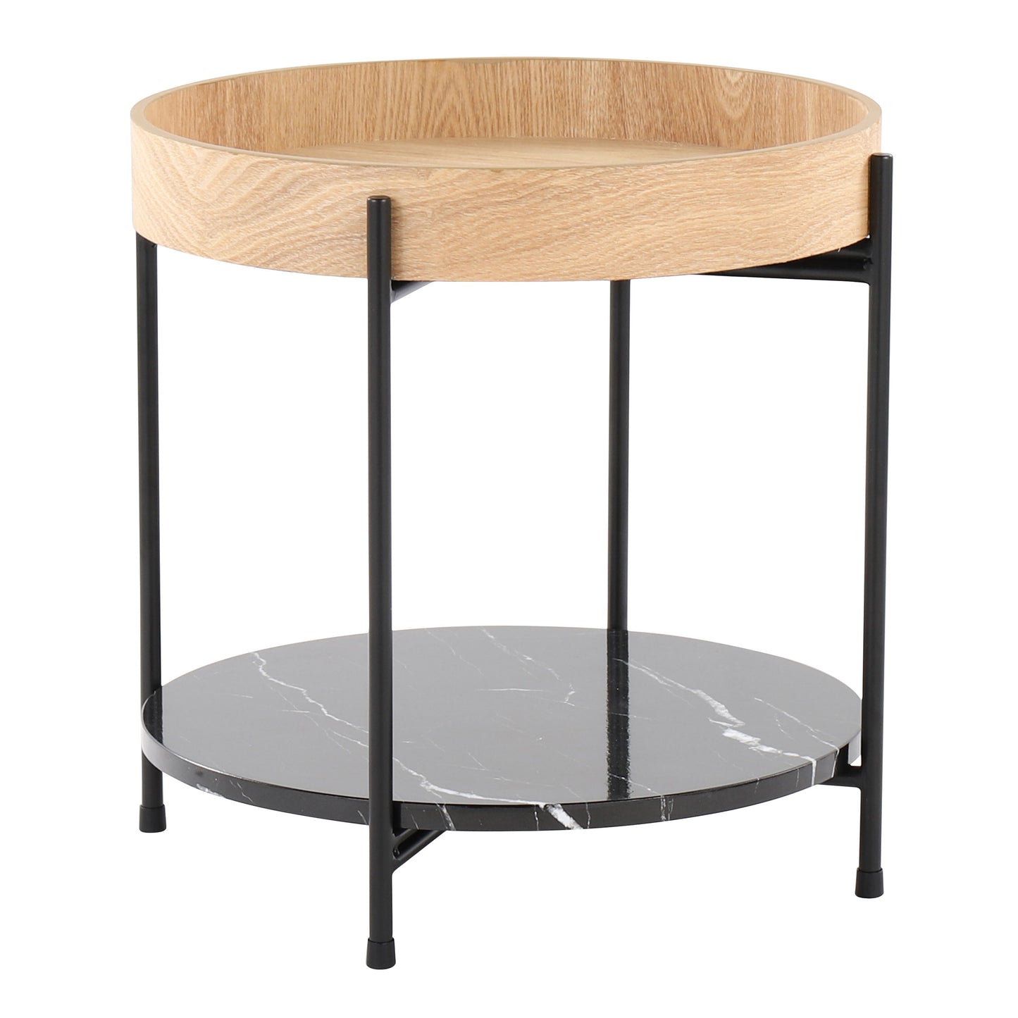 Daniella - Contemporary End Table - Black / Natural