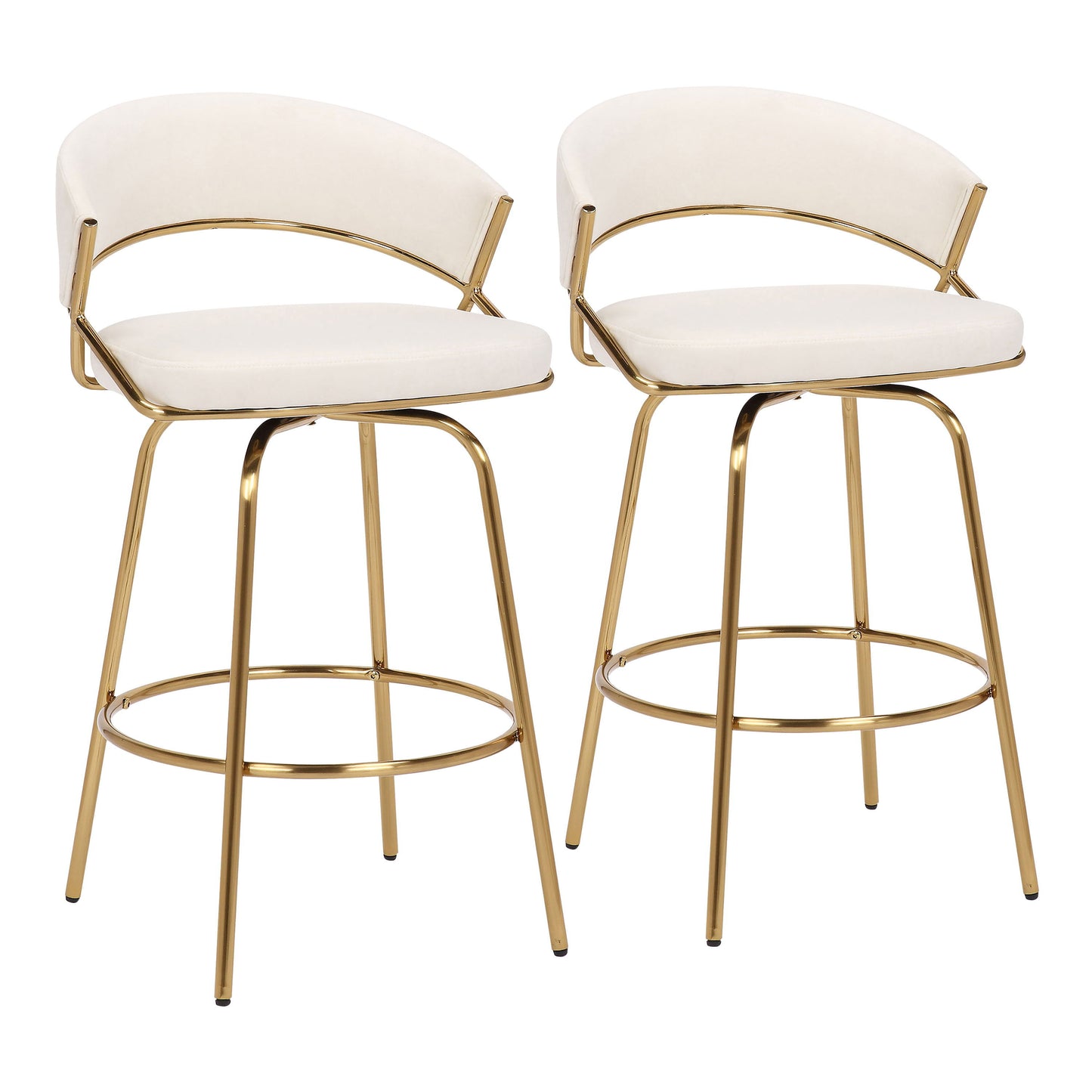 Jie - Glam Fixed Height Counter Stool (Set of 2)