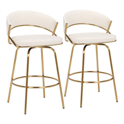 Jie - Glam Fixed Height Counter Stool (Set of 2)