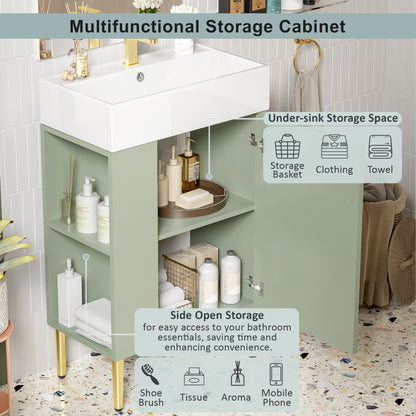 Bathroom Vanity, Combo Cabinet, Bathroom Storage Cabinet, Single Ceramic Sink