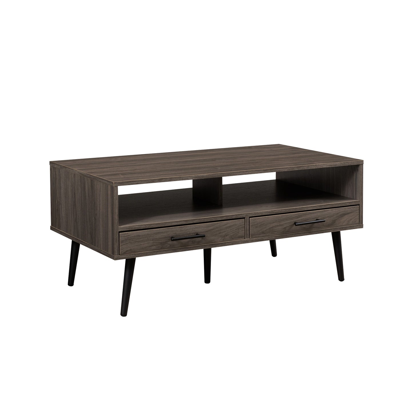 Contemporary 2 Drawer Low Coffee Table - Slate Gray