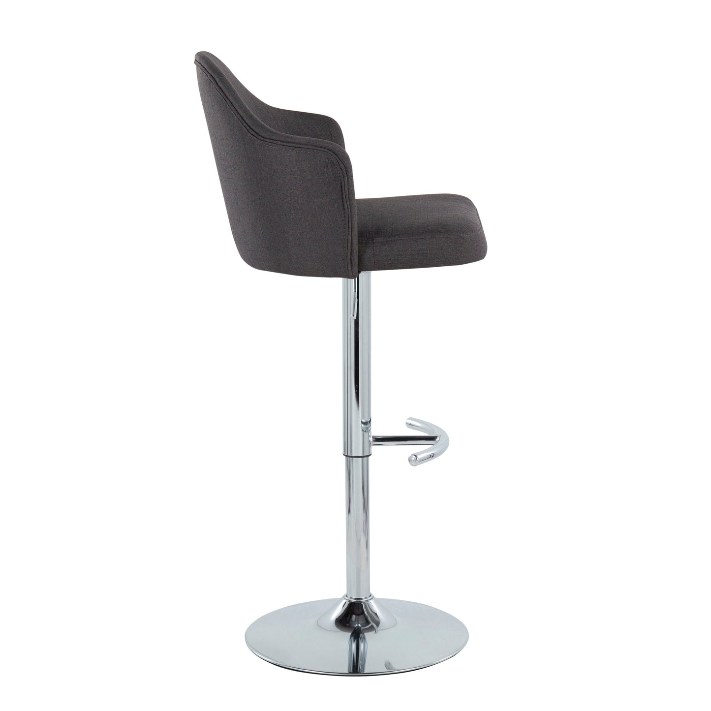 Ahoy - Contemporary Adjustable Barstool With Swivel With Rounded T Footrest (Set of 2)